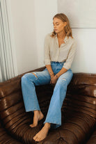 High Rise Vintage Flare Jeans- Flying Monkey - RARA Boutique 