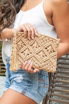 Macrame Tassel Clutch Bag - RARA Boutique 