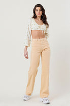 High Waisted Wide Cut Straight Leg Jeans - Vibrant M.i.U - RARA Boutique 