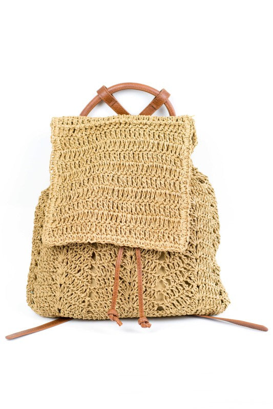 Woven Straw Backpack - Rara Boutique 