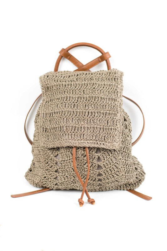 Woven Straw Backpack - Rara Boutique 