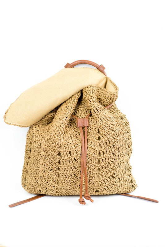 Woven Straw Backpack - Rara Boutique 