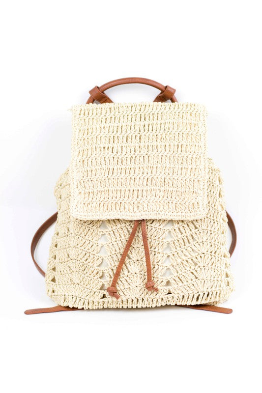 Woven Straw Backpack - Rara Boutique 