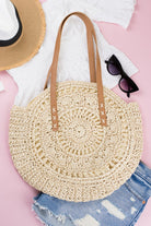 Evil Eye Straw Circle Tote - Rara Boutique 