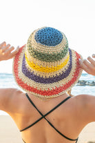 Rainbow Woven Straw Bucket Hat - RARA Boutique 