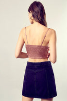 Front Tie-Up Cami Crop Top - RARA Boutique 