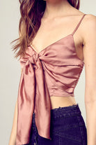 Front Tie-Up Cami Crop Top - RARA Boutique 