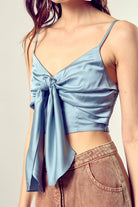 Front Tie-Up Cami Crop Top - RARA Boutique 