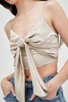 Front Tie-Up Cami Crop Top - RARA Boutique 