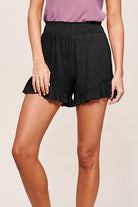 Loose Ruffle Shorts with Elastic Waist - La Miel - Rara Boutique 