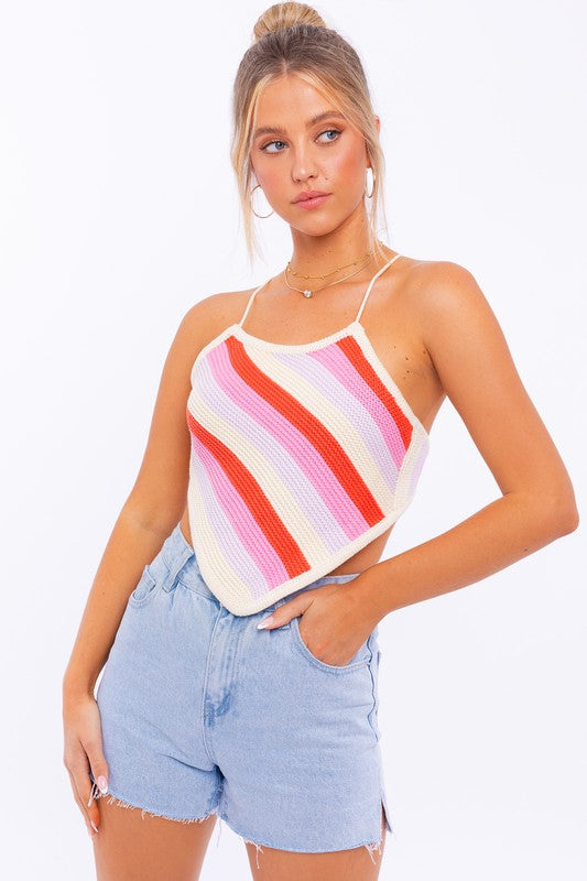 Sleeveless Knit Cropped Top - RARA Boutique 