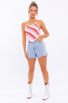 Sleeveless Knit Cropped Top - RARA Boutique 