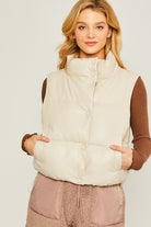 PU Padded Puffer Vest - RARA Boutique 