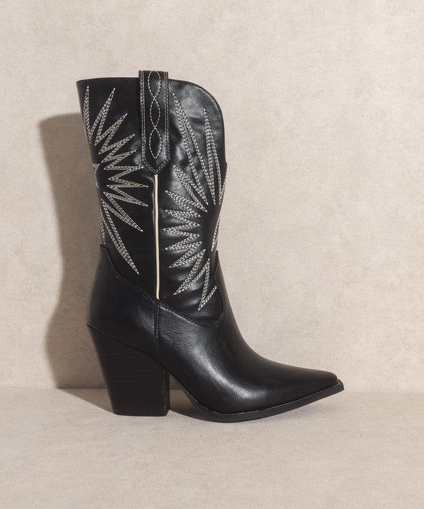 Starburst Embroidery Western Boots - OASIS SOCIETY - RARA Boutique 