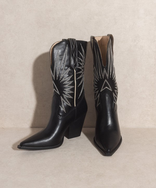 Starburst Embroidery Western Boots - OASIS SOCIETY - RARA Boutique 