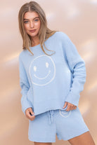 Cozy Soft Happy Face Top with Shorts Set - RARA Boutique 