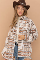 Aztec Western Shacket with Front Pocket- Blue B - RARA Boutique 