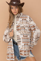 Aztec Western Shacket with Front Pocket- Blue B - RARA Boutique 