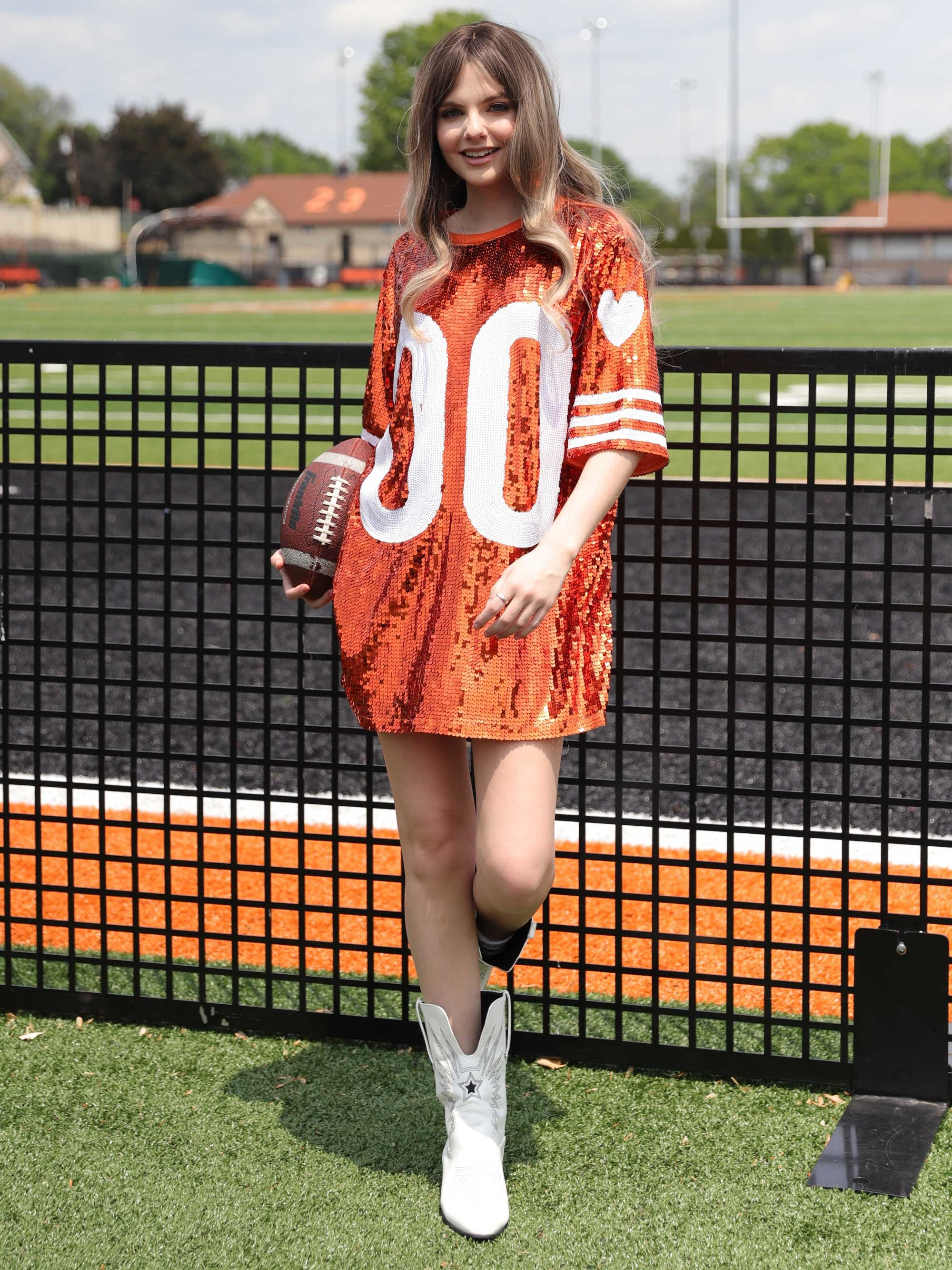 00 Sequin Game Day Jersey T-Shirt Dress - RARA Boutique 