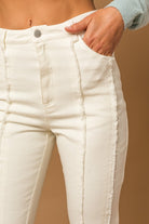 Frayed Hem Flare Jeans - RARA Boutique 