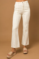 Frayed Hem Flare Jeans - RARA Boutique 