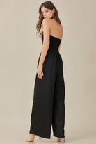 Overlapping Detail Strapless Jumpsuit with Sweetheart Neckline - RARA Boutique 