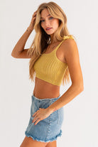 Shoulder Tie Knit Tank Top - Le Lis - Rara Boutique 