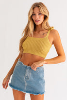 Shoulder Tie Knit Tank Top - Le Lis - Rara Boutique 