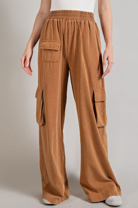 Mineral Washed Cargo Pants - RARA Boutique 