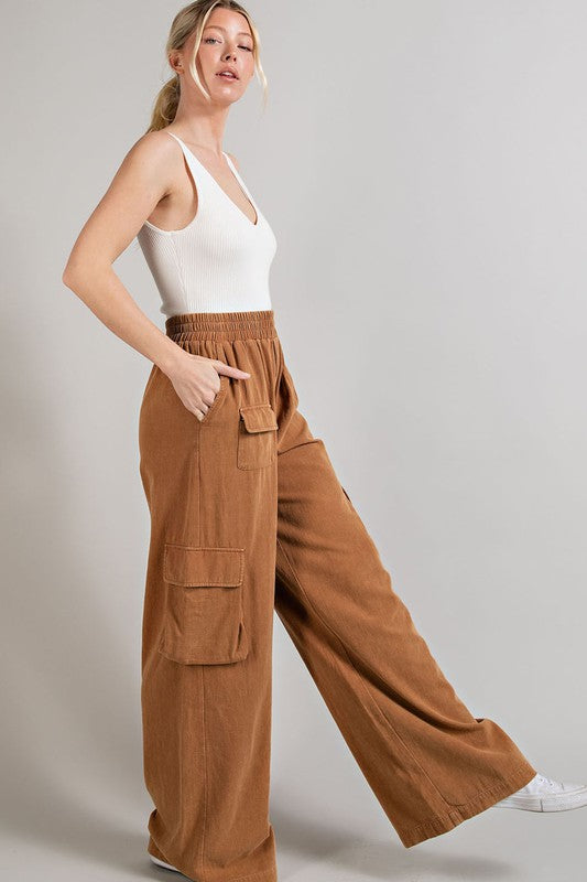 Mineral Washed Cargo Pants - RARA Boutique 