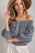 Animal Print Smocked Off the Shoulder Top - eesome - Rara Boutique 