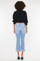 Kan Can High Rise Crop Bootcut Denim Pants - Rara Boutique 