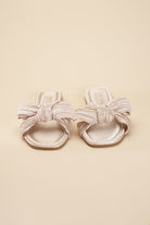 Bow Flat Slides Sandals - RARA Boutique 