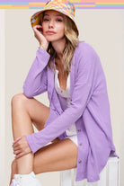 Waffle Knit Cardigan - RARA Boutique 