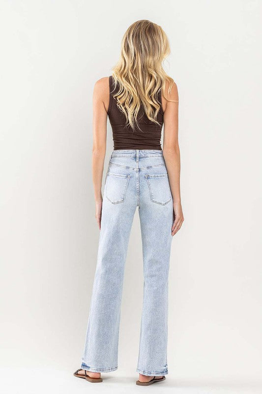 90s Vintage Super High Rise Flare Jeans with Slit - Vervet by Flying Monkey - RARA Boutique 