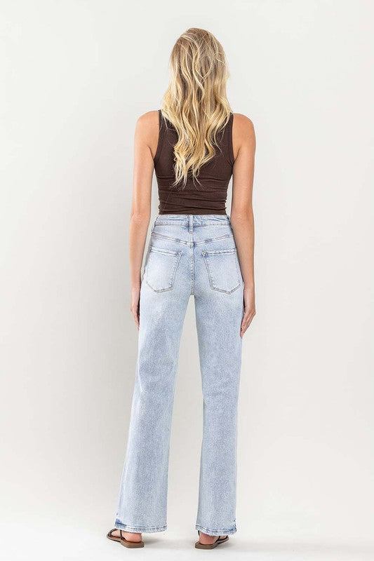 90s Vintage Super High Rise Flare Jeans with Slit - Vervet by Flying Monkey - RARA Boutique 