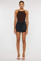 Kan Can High Rise Denim Shorts - RARA Boutique 