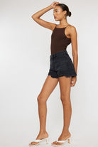 Kan Can High Rise Denim Shorts - RARA Boutique 