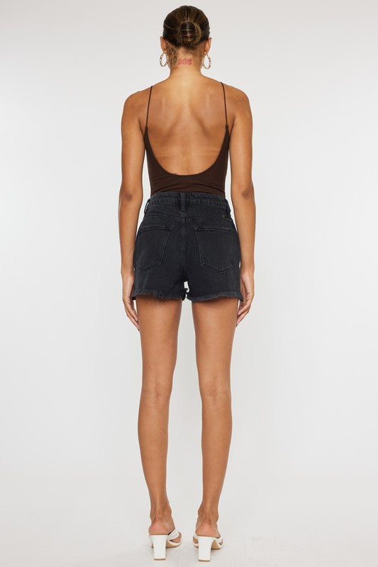 Kan Can High Rise Denim Shorts - RARA Boutique 