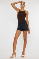 Kan Can High Rise Denim Shorts - RARA Boutique 