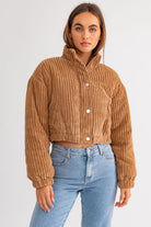 Wide corduroy puffer jacket - RARA Boutique 