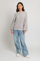 Oversized Ribbed Balloon Sleeve Knitted Sweater - Le Lis - RARA Boutique 