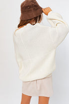 Oversized Ribbed Balloon Sleeve Knitted Sweater - Le Lis - RARA Boutique 