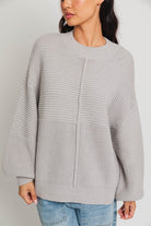 Oversized Ribbed Balloon Sleeve Knitted Sweater - Le Lis - RARA Boutique 