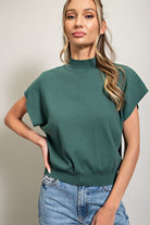 Mock Neck Short Sleeve Top - RARA Boutique 