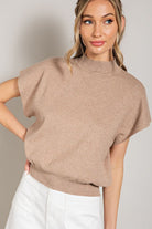 Mock Neck Short Sleeve Top - RARA Boutique 