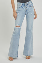 Mid Rise Button Fly Flare Jeans - Risen - RARA Boutique 