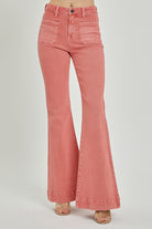 High Rise Patch Pocket Bell Bottom Jeans - Risen - RARA Boutique 