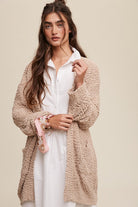 Long Popcorn Open Knit Cardigan Sweater - RARA Boutique 