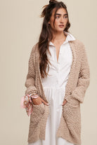 Long Popcorn Open Knit Cardigan Sweater - RARA Boutique 